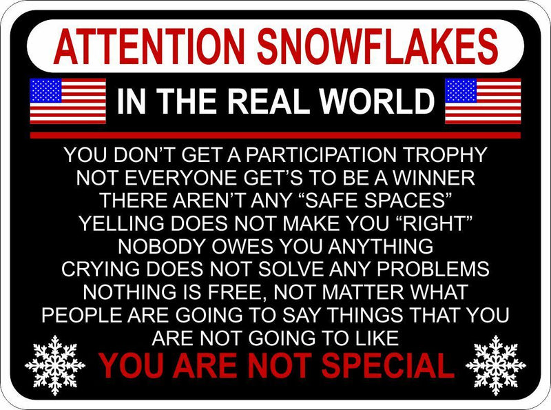 Attention Snowflake Car Truck Bumper Sticker Political Window Decal Trump POTUS