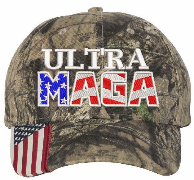 Ultra MAGA Hat - Adjustable USA300 Flag Brim or CWF305 hat - Various Colors