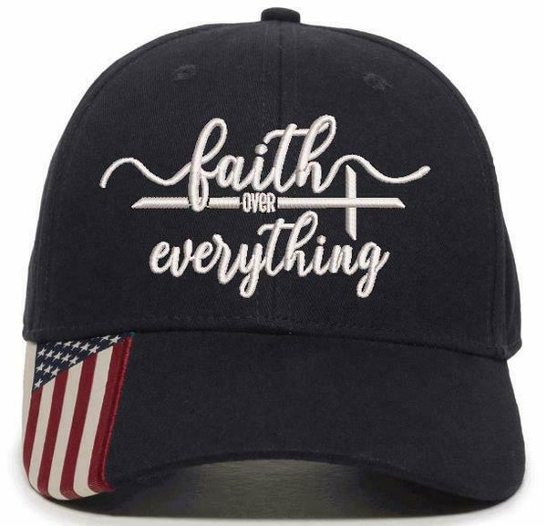 Faith over Everything Embroidered Adjustable Hat USA300 Outdoor Cap Faith Jesus