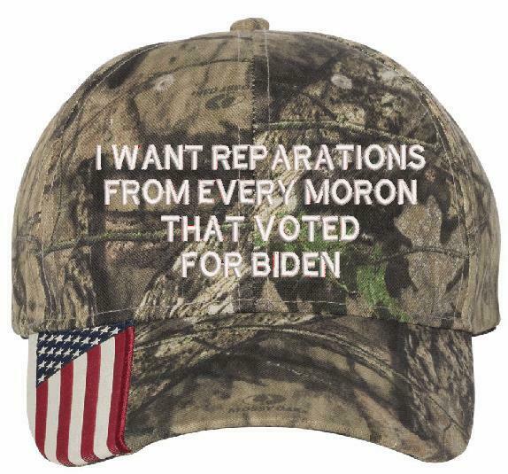 I want reparations from every moron hat USA300 Adjustable Embroidered Hat