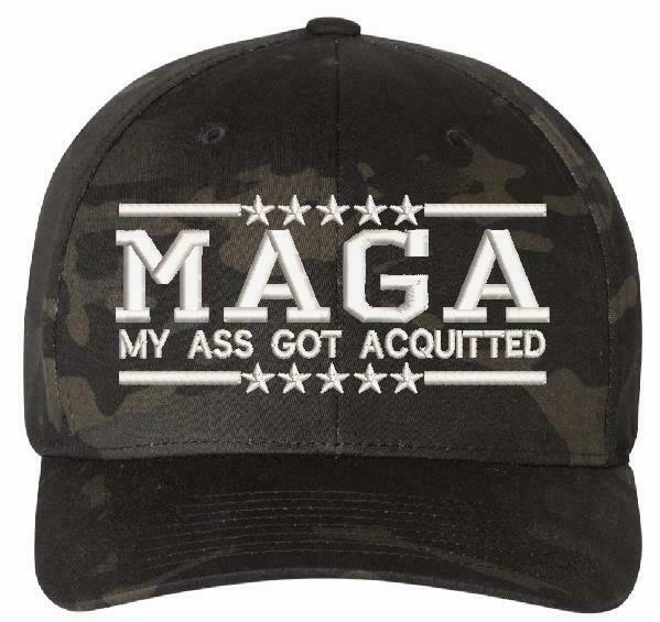 Trump Hat - MAGA My Ass Got Acquitted Embroidered Flex Fit Ball Cap MAGA TRUMP