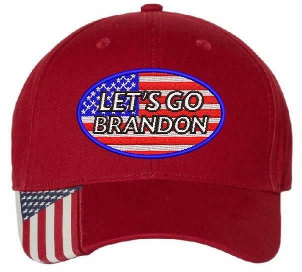 Let's Go Brandon Embroidered Adjustable USA300 OR Typhoon Style Hat, USA OVAL