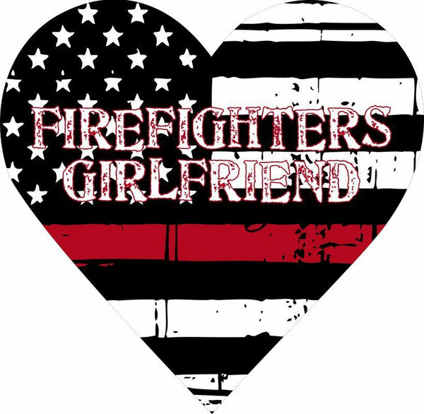 Firefighter's Girlfriend Heart Exterior Window Decal - Various Sizes