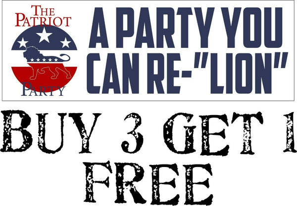 The Patriot Party Trump 2024 A party you can "Re-Lion" Bumper Sticker 8.6" x 3"