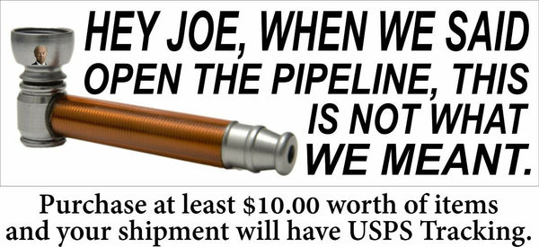 Joe Biden Pipeline Crack Bumper Sticker or Magnet - 8.6" x 3" FJB FU46 Biden