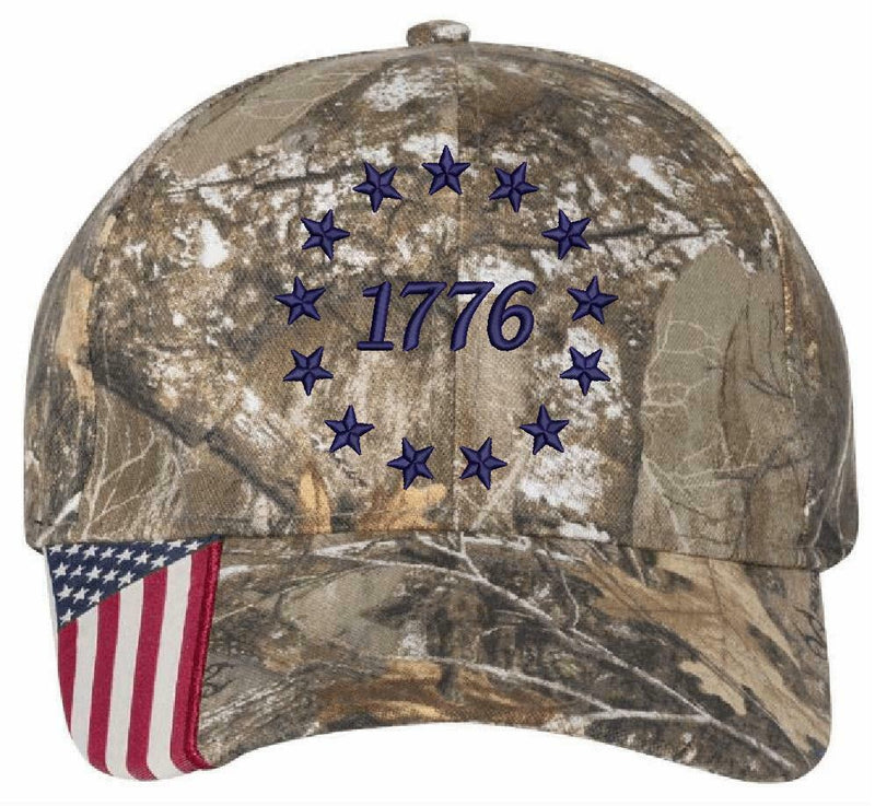 1776 Stars Embroidered CWF035 Camo Hat Choices - Declaration of Independence Hat