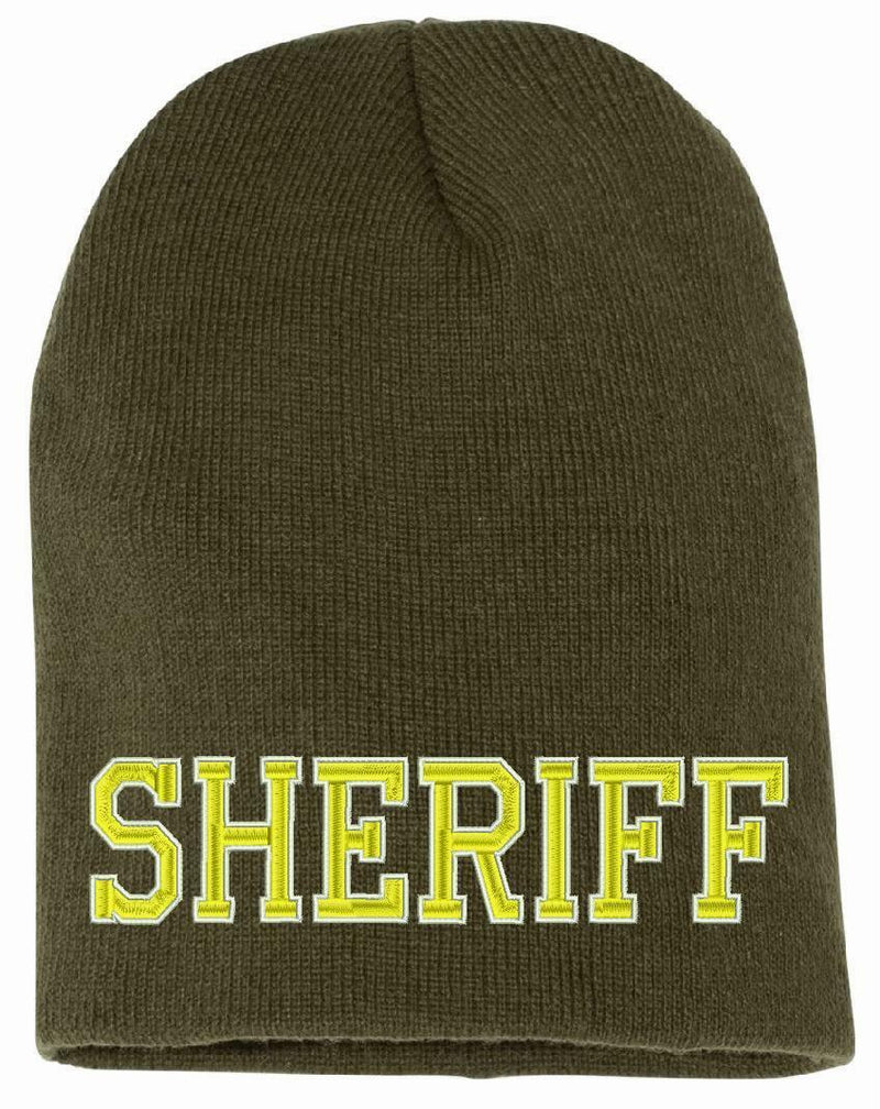 Police Fire Dept Security Border Patrol Sheriff Short Beanies Knit Caps Winter