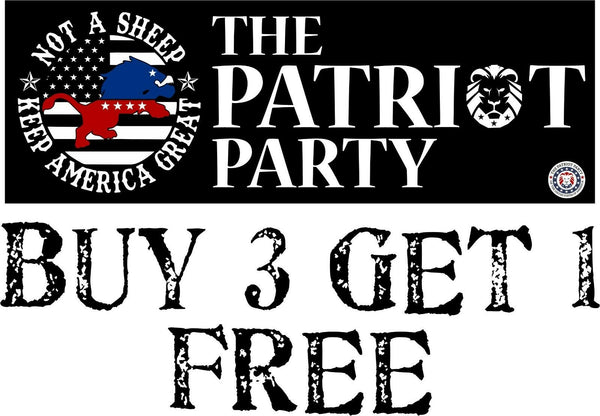 The Patriot Party Not a Sheep Bumper Sticker 8.6"x3" Patriot Party Donald Trump