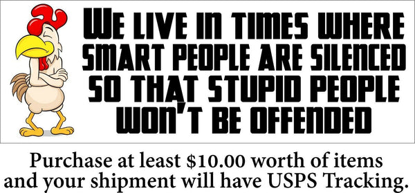 Political Bumper Sticker - "Stupid people won't be offended" Various Sizes