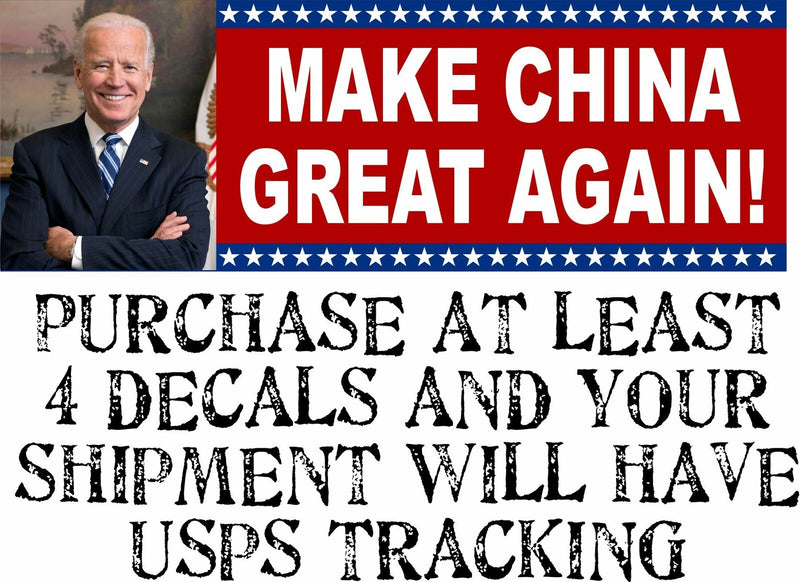 Funny "MAKE CHINA GREAT AGAIN" Anti Joe Biden BUMPER STICKER rigged election