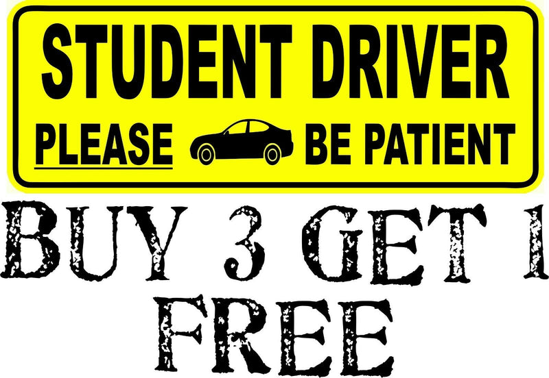 Student Driver Please Be Patient Car Bumper STICKER Decal 8.7" x 3" Buy 3 1 Free