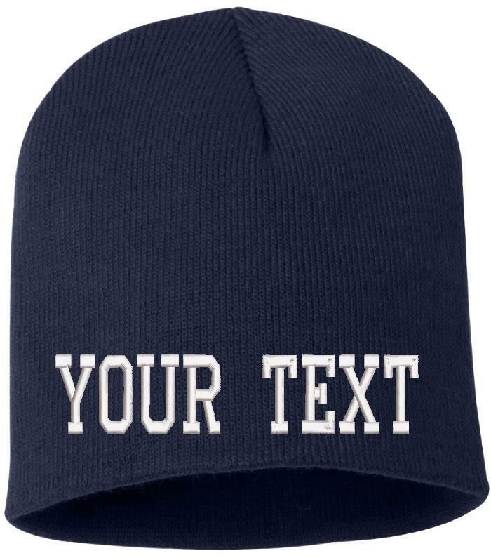 Custom Embroidered Winter Hat Choice of Text up to 8 Characters Cuff or Beanie