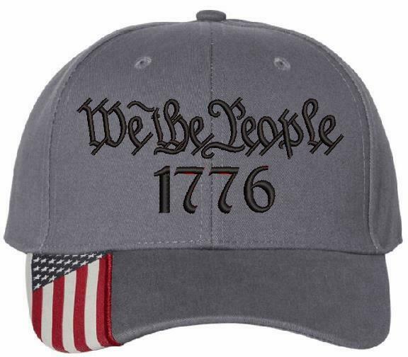 We The People 1776 Embroidered Hat 2nd Amendment USA300 Outdoor Cap w/Flag Brim