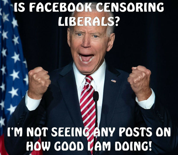 Joe Biden Sticker - Facebook Censoring Liberals Bumper Sticker 5" x 5.6" Sticker