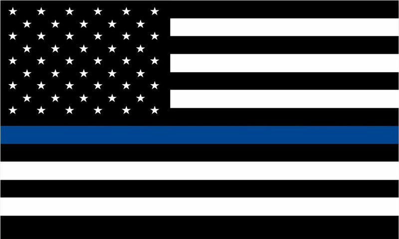 Thin Blue Line Decal - American Flag REFLECTIVE  free Ship Various Sizes