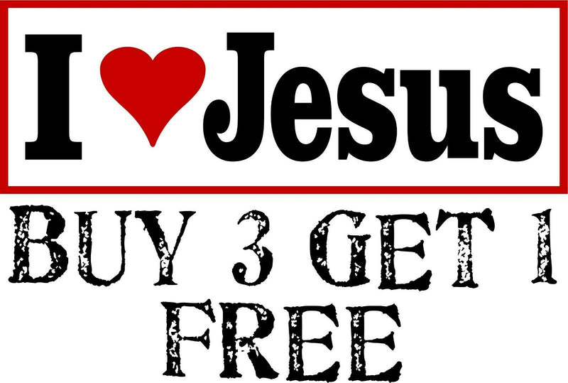 I love Jesus Bumper Sticker Vinyl Decal God Christianity Heart Religious JESUS