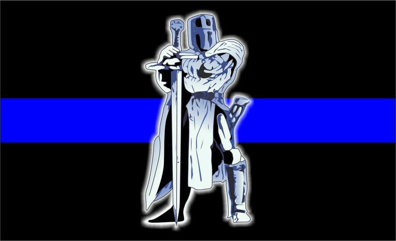 Thin Blue Line Blue Standing Knight Thin Blue Line Decal - Various Sizes