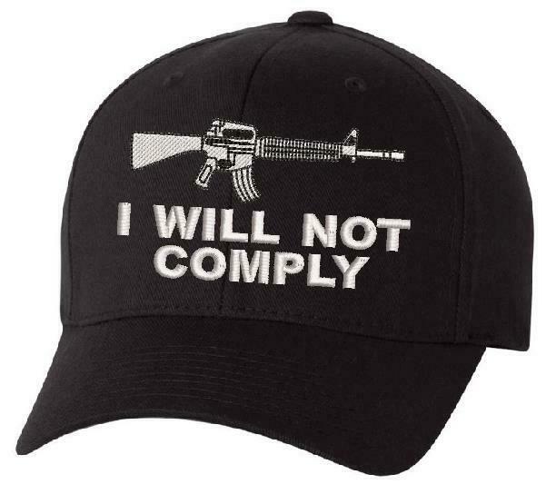 I WILL NOT COMPLY HAT with AK47 AR15 Gun Embroidered Adjustable Hat-Various Hats - Powercall Sirens LLC