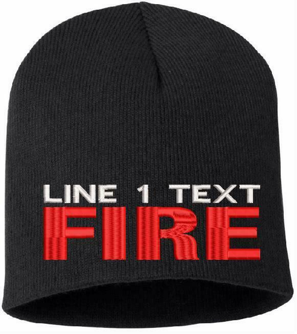Custom Firefighter Winter Hat Embroidered FIRE STYLE Knit Beanie or Cuff