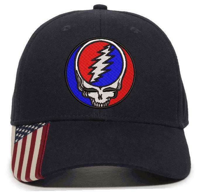 Grateful Dead Steal your Face Embroidered Adjustable USA300 Ball Cap Hat