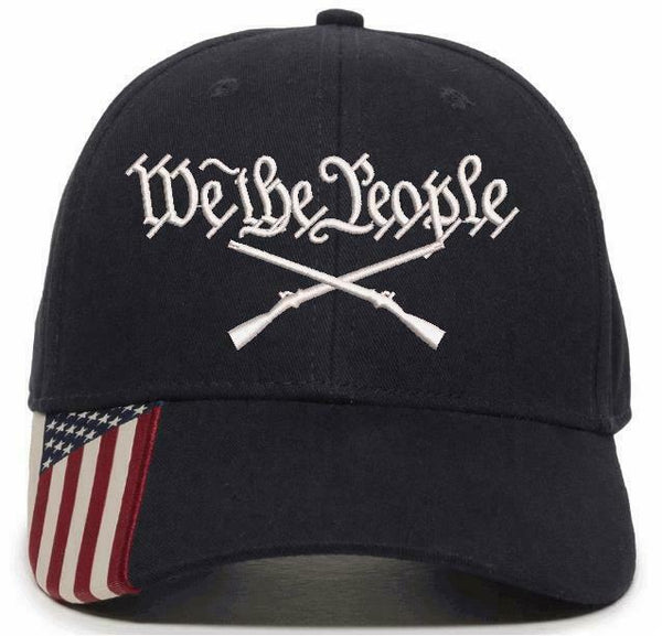 We The People Embroidered Hat 2nd Amendment USA300 Outdoor Cap w/Flag Brim
