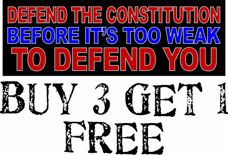 Defend the Constitution Before It Is Too Weak to defend you 8.8" x 3" Bmpr Stikr