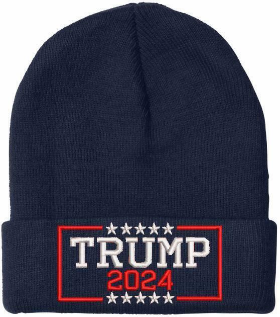 Trump 2024 Winter Embroidered Hat-Cuff or Beanie Style FU46 FJB Trump 2024