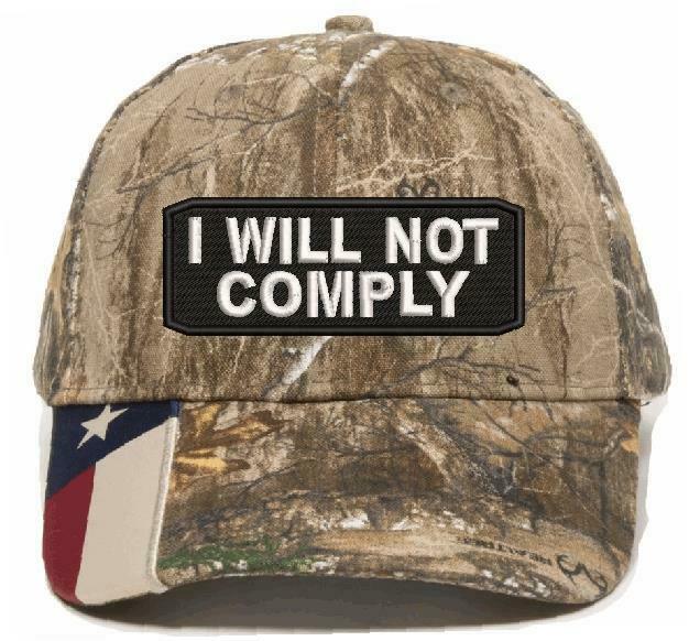 I WILL NOT COMPLY HAT - 2nd amendment embroidered adjustable ball hat ball cap