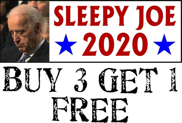 SLEEPY JOE BUMPER STICKER, Biden Sleep Joe 2020 Bumper Sticker 8.7" x 3"