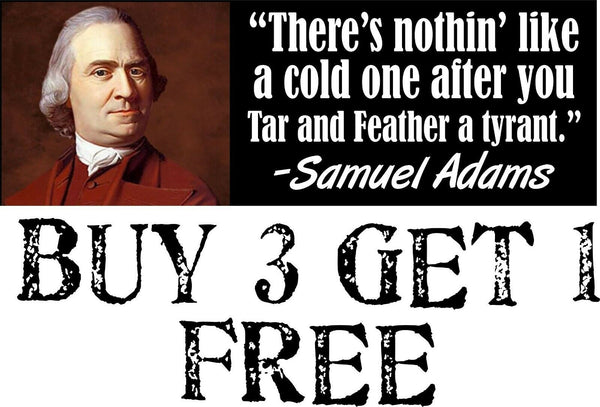 Sam Adams Decal Bumper Sticker Funny Founding Father 2nd Amendment Guns