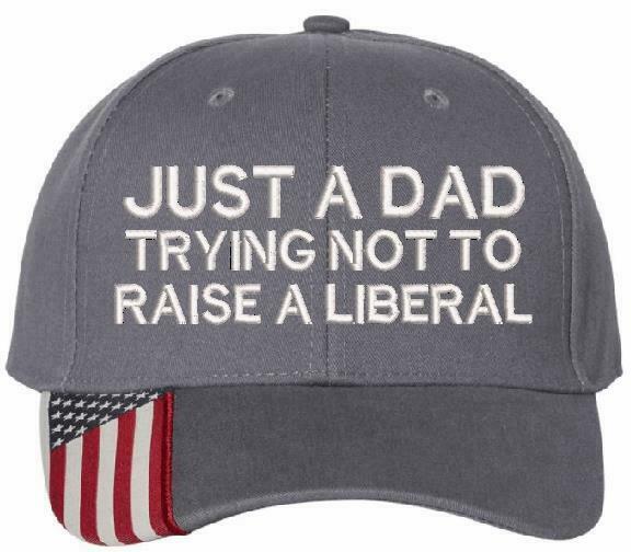 Anti Liberal Hat Just a Dad Trying not to raise a liberal USA300 Adjustable hat