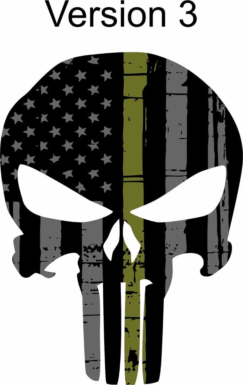 Punisher Window Decal Olive Drab Punisher Window Sticker Various Choices/designs