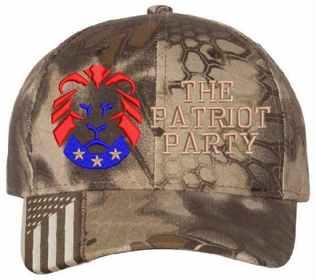 The Patriot Party LION Hat - Embroidered USA-300/Mossy Adjustable Hat TRUMP 2024