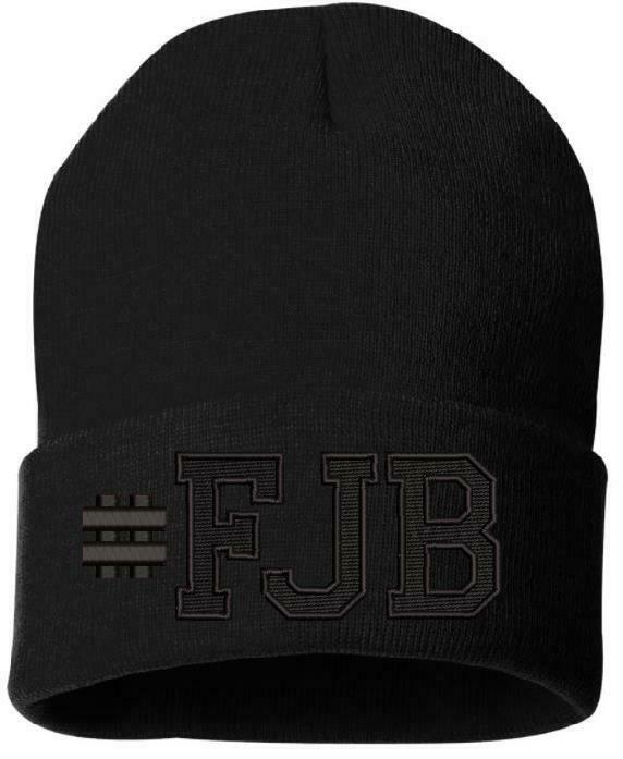 FJB Anti Joe Biden Embroidered Winter Hat BLACKOUT HAT Cuff or Beanie Style