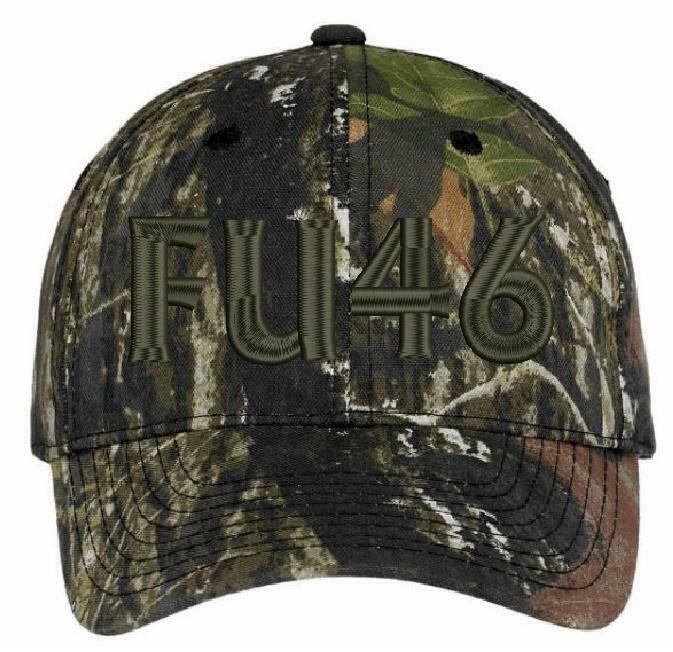 FU46 Anti Biden Embroidered Flex Fit Mossy Oak Camo Hat (FINAL CLEARANCE HAT)
