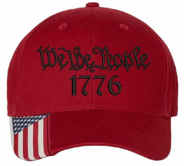 We The People 1776 Embroidered Hat 2nd Amendment USA300 Outdoor Cap w/Flag Brim