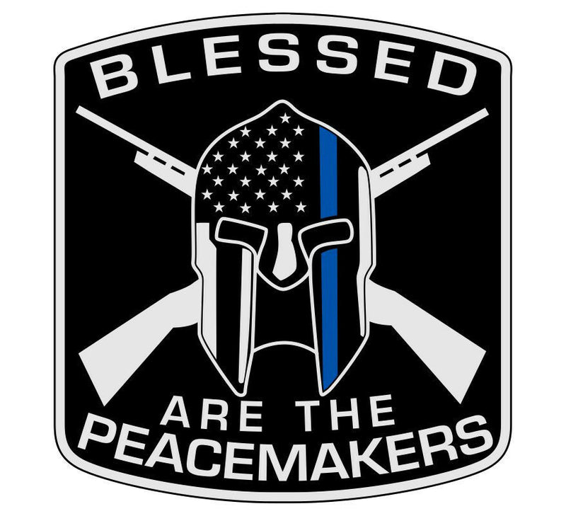Thin blue line decal-Blessed are the Peacemakers Decal - Various Sizes/Materials