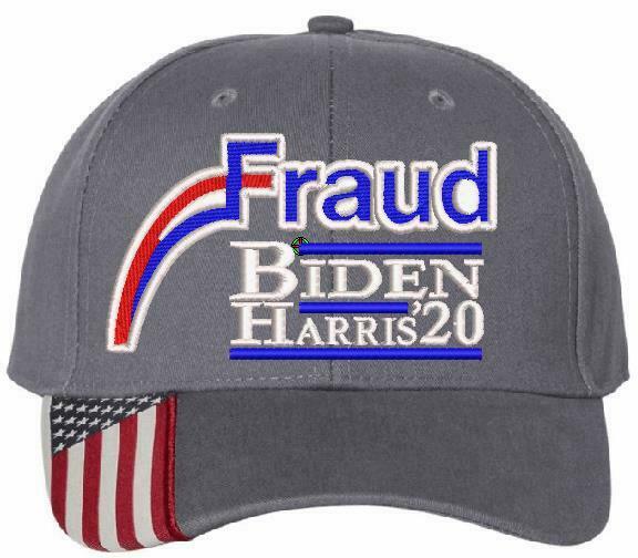 Fraud Joe Biden Rigged Election BIDEN HARRIS Hat USA300 Outdoor Cap w/Flag Brim