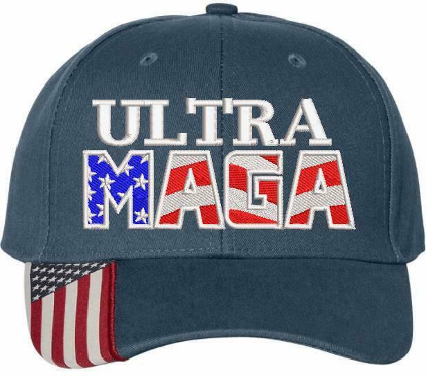 Ultra MAGA Hat - Adjustable USA300 Flag Brim or CWF305 hat - Various Colors