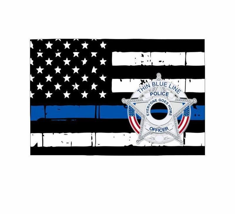 Thin Blue line decal - State of Colorado Police Badge 2 Decal - Various Sizes