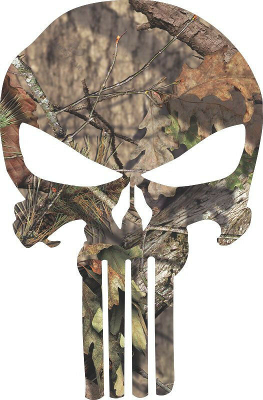 Punisher Realtree Mossy Oak Window Decal - Various Sizes regular and reflective