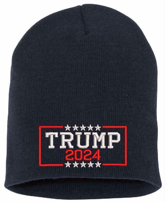 Trump 2024 Winter Embroidered Hat-Cuff or Beanie Style FU46 FJB Trump 2024