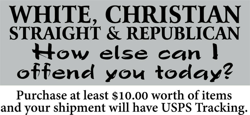 White Christian Republican Straight Bumper Sticker 8.6" x 3" Sticker