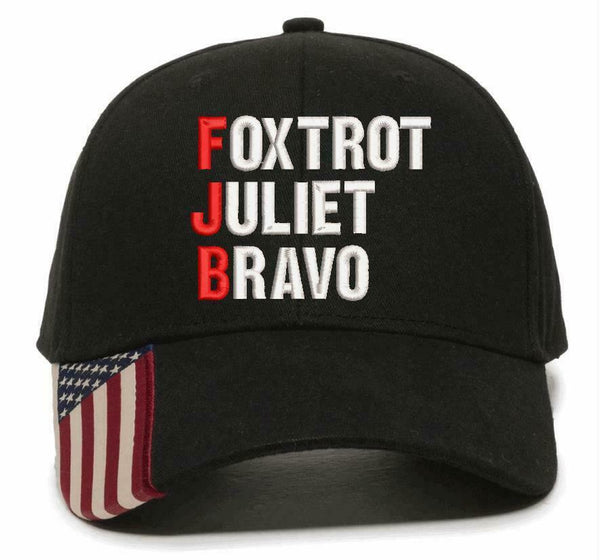 FJB Hat - Anti Joe Biden Foxtrot Juliet Bravo USA300 Flag Brim Adjustable Hat
