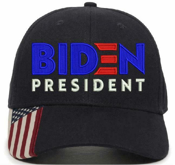 Biden for President 2020 Embroidered Hat - USA300 Hat with Flag Brim BIDEN 2020