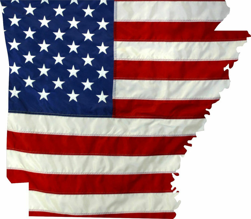 State of Arkansas Realistic American Flag Window Decal - Various Sizes