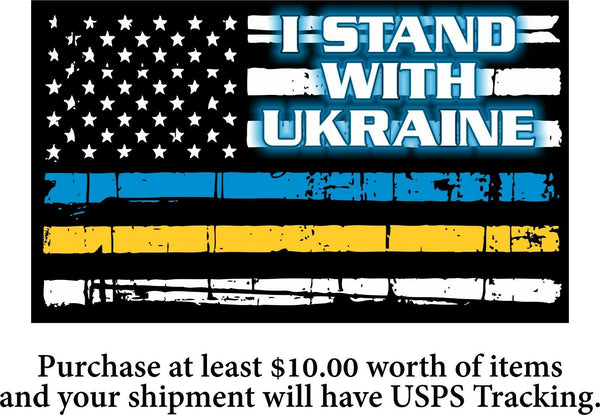 I Stand with Ukraine Decal - Distressed Flag Decal or Magnet - Various Sizes