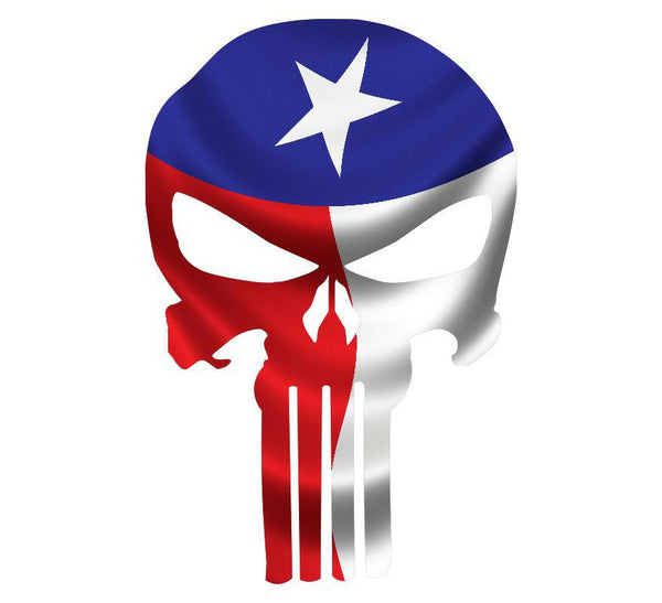 Punisher Decal State of Texas Flag Vinyl Decal - Various Sizes ships free