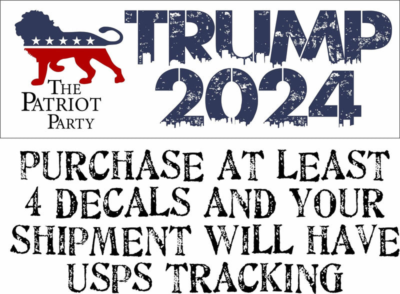 Patriot Party Trump 2024 Lion Bumper Sticker 8.6" x 3" Patriot Party Trump