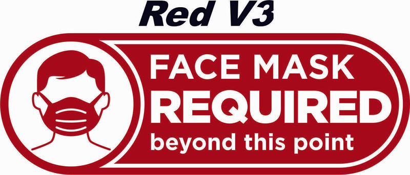 Face Mask Required Exterior Window/Door Decal - UV Laminated 7" x 2.5" Decal